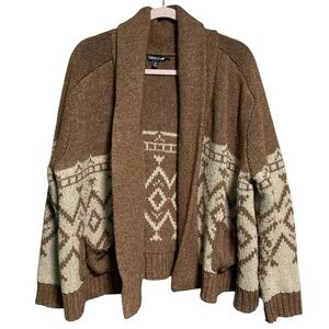 Toad & Co Nitska Shawl Cardi Brown Sugar Heather